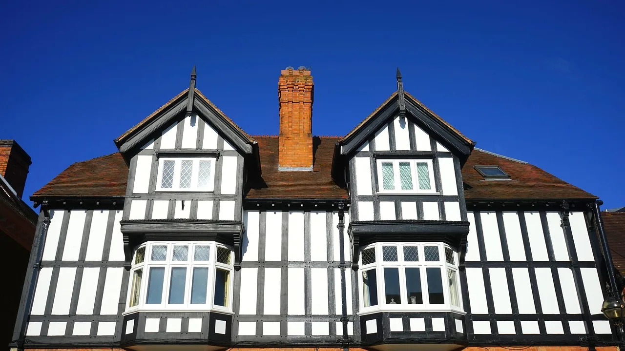 house, town, architecture, urban, residential, building, home, estate, nature, exterior, housing, uk, window, old, england, brick, door, residence, living, sky, blue sky, blue