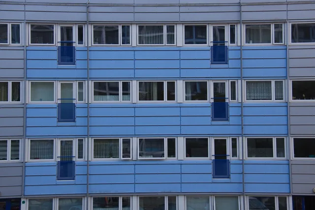 blue, balconies, property, apartments, house, facade. How much do UK property influencers charge? Rate card examples